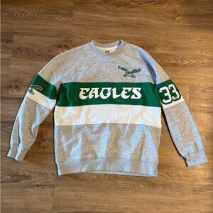 NFL Eagles Grey Green Crewneck Vintage Sweatshirt